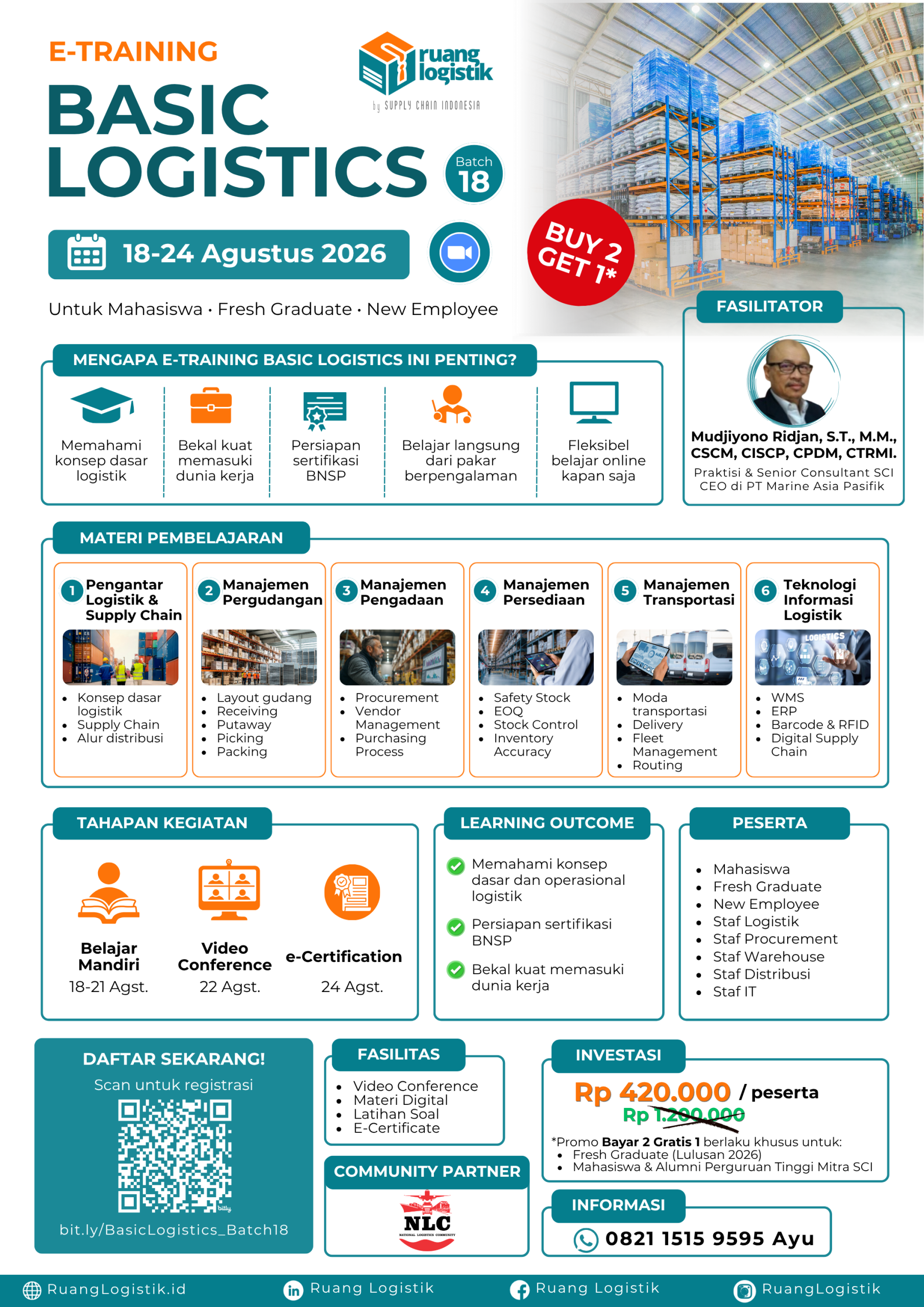 Poster e-Training Basic Logistics Batch 18 Ruang Logistik Supply Chain Indonesia