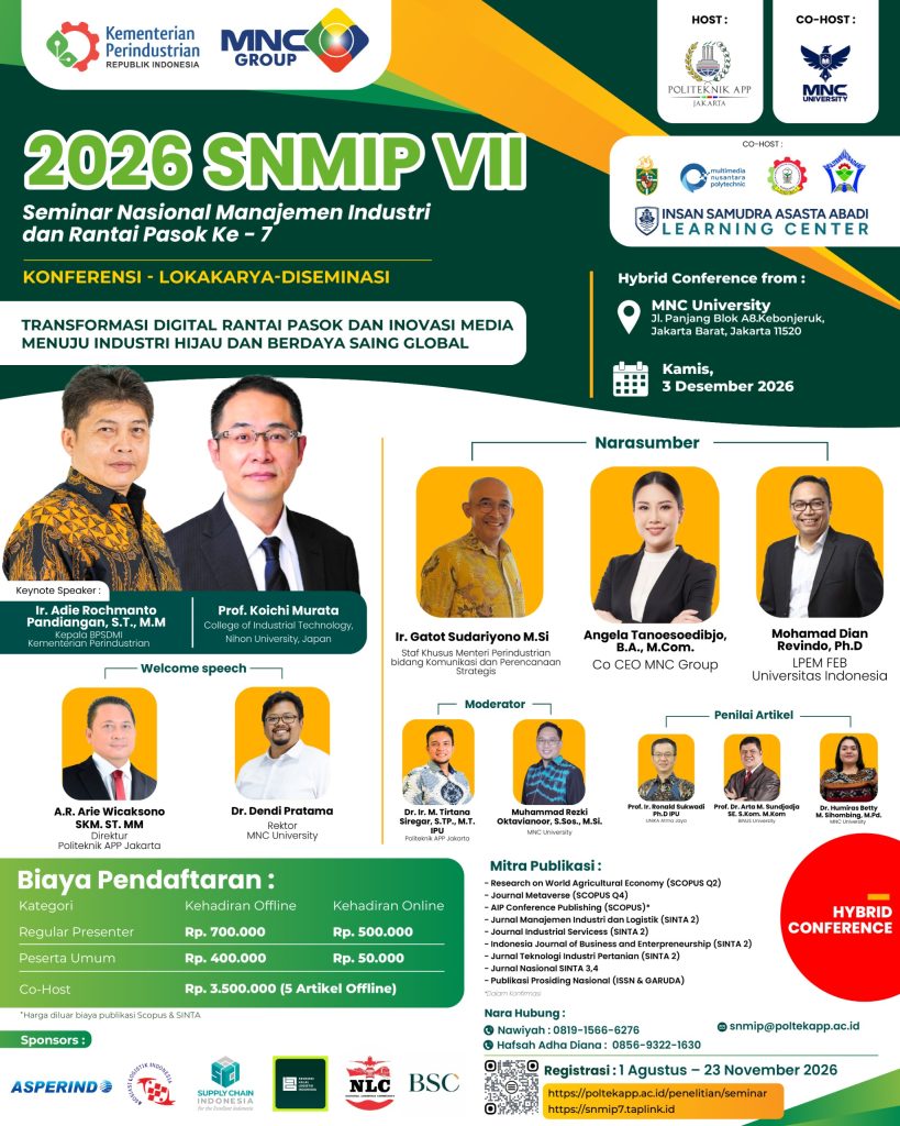 Poster Seminar Nasional Manajemen Industri dan Rantai Pasok (SNMIP) VII 2026